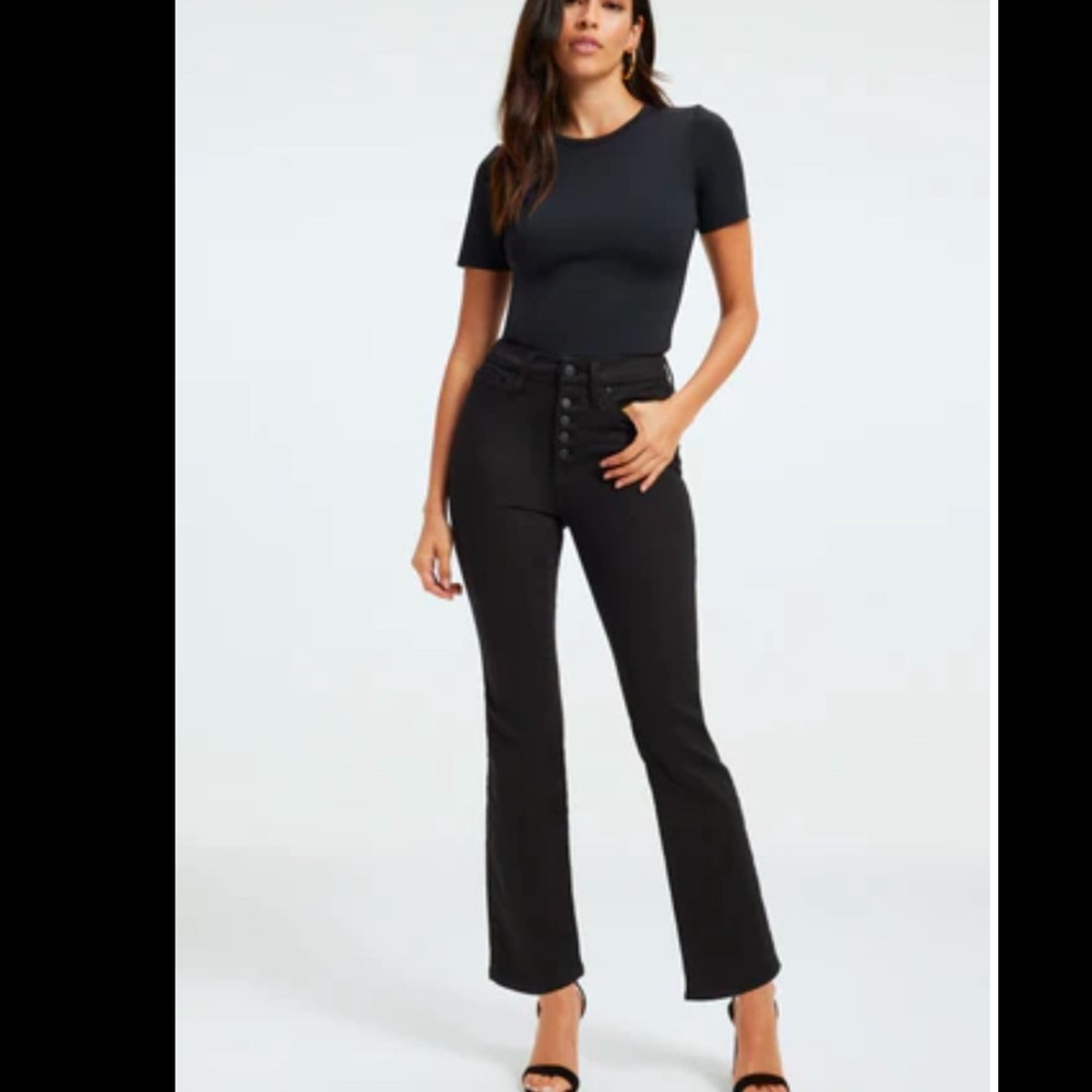 Good American Black Ankle Cropped Jeans
